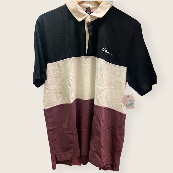 Volcom Women's Coco HO Polo Shirt Multi-Color Large NEW - Picture 2 of 6